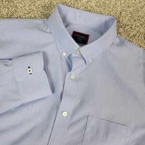 Untuckit Wrinkle Free Mens Large Solid Blue Button Up Long Sleeve